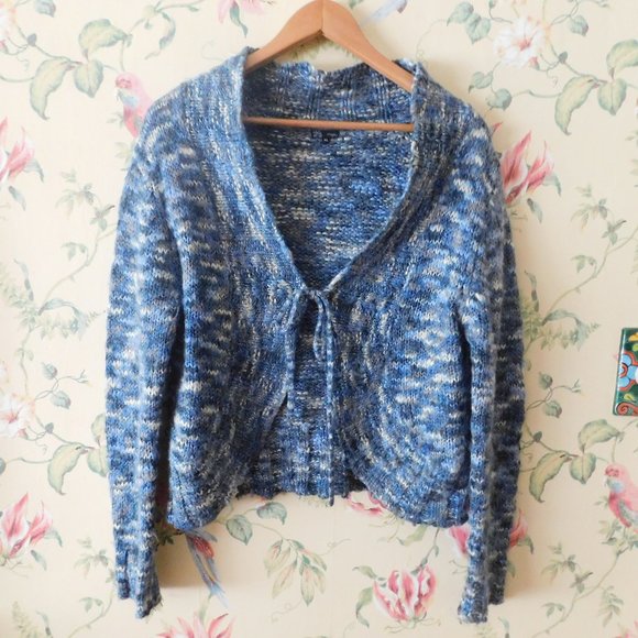 🔮 Country Farmhouse Blue Cardigan - Picture 1 of 15
